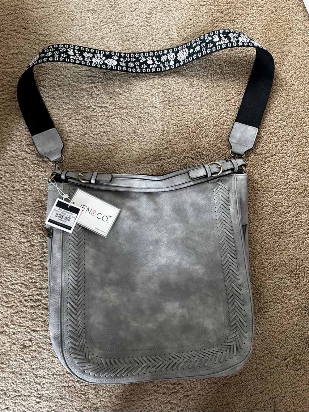 Men's Grey Crossbody Messenger Bag